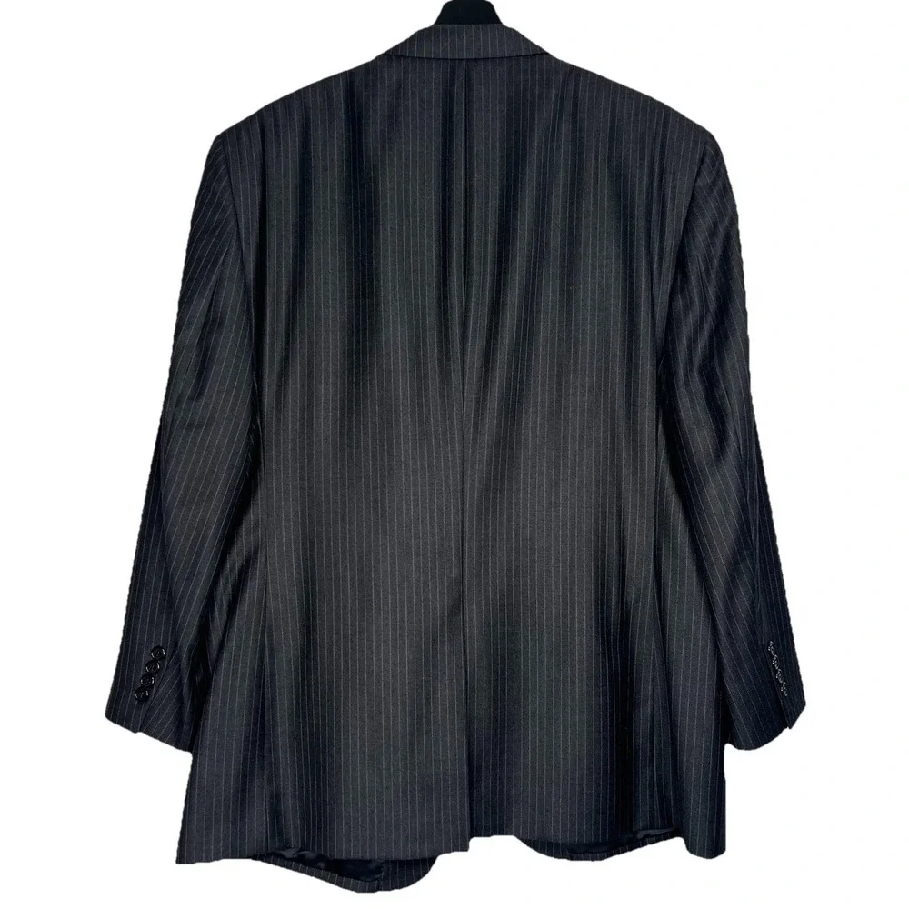 Jos‎ A Bank Signature Collection Blazer 46R Gray Pinstripe Wool Silk Suit Jacket